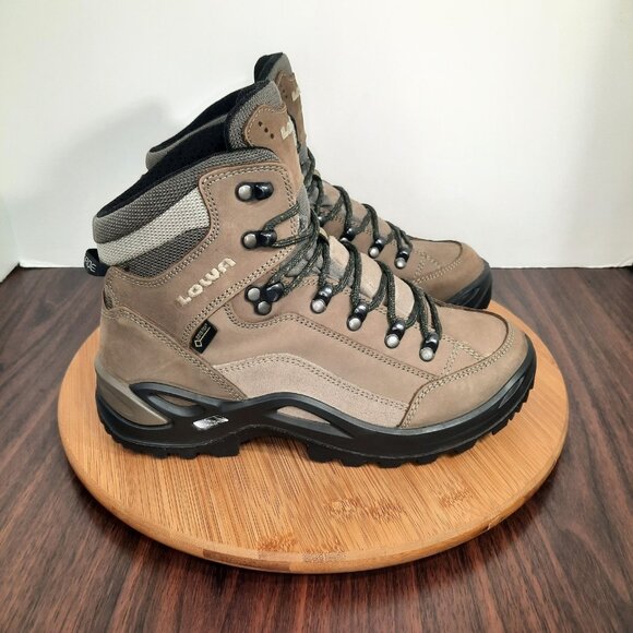 Lowa Renegade GTX Mid Womens 7 Wide Boots Stone Brown Leather Hiking Goretex - Picture 1 of 10